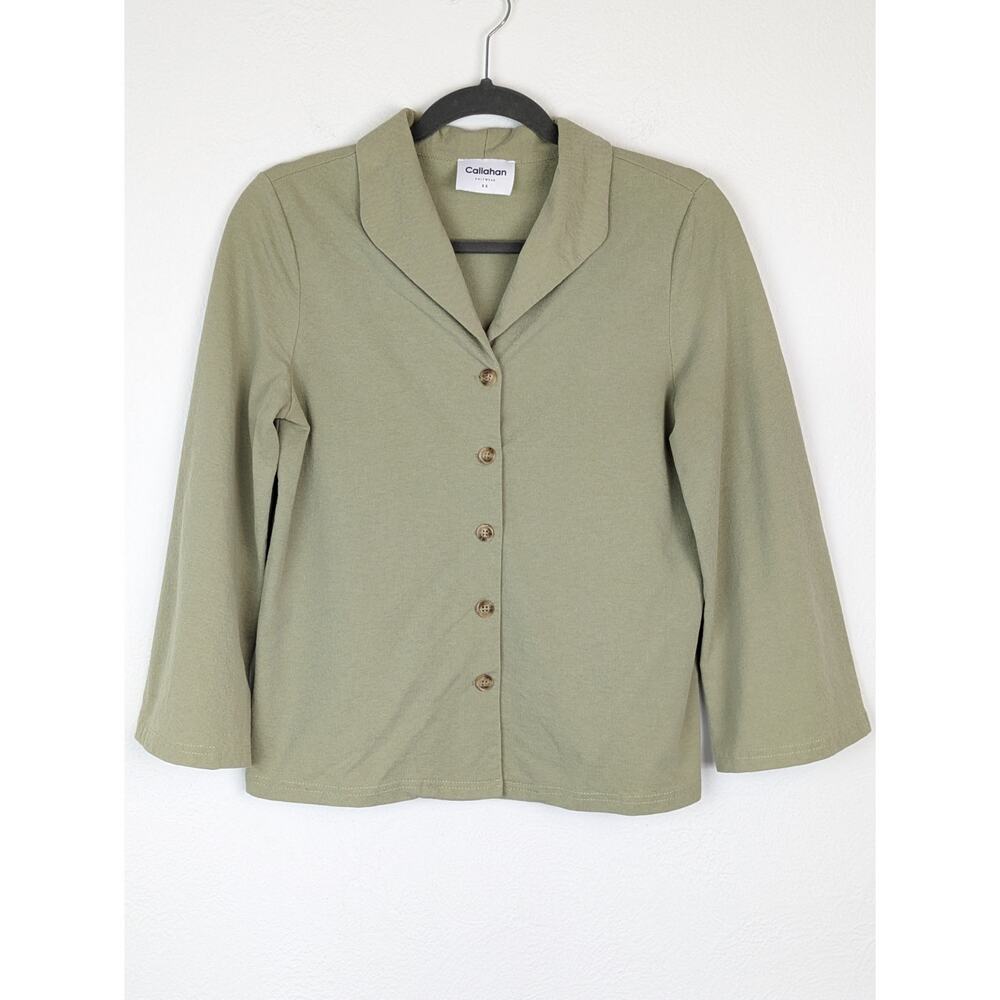 Callahan Knitwear Top Shirt Lagenlook Boho Oversized Boxy Sage Green Size XS